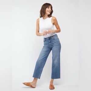 Oliver Logan Aberdeen Wide Leg Cropped Jeans in Vintage Worn Size 29